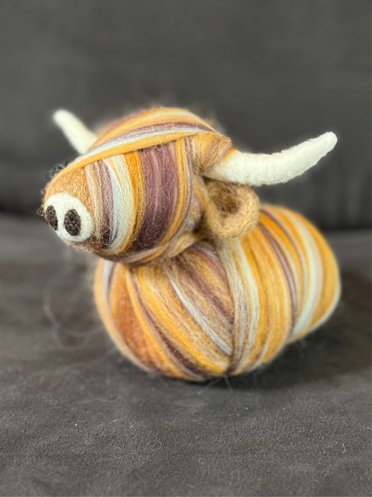 Highland Cow, felted wool