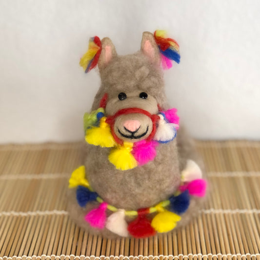 Tassel the Decorated Llama, Needle Felt