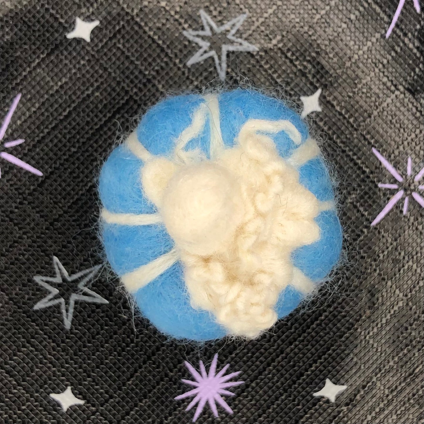 Blue & White Pumpkin, Needle Felt