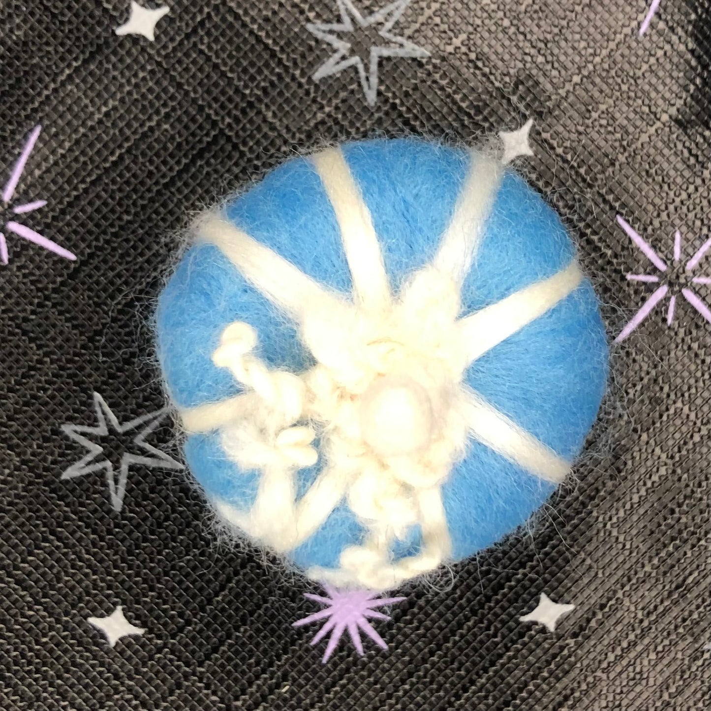 Blue & White Pumpkin, Needle Felt