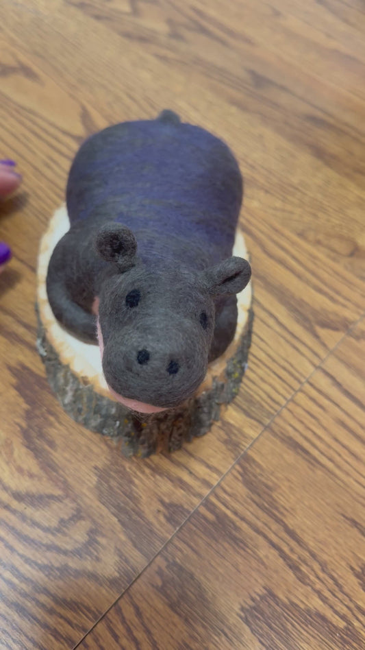 Hippopotamus, felted